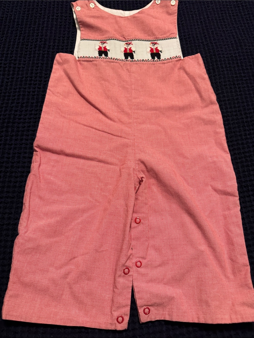 Girls Pink Smocked Overalls with Novelty Embroidery